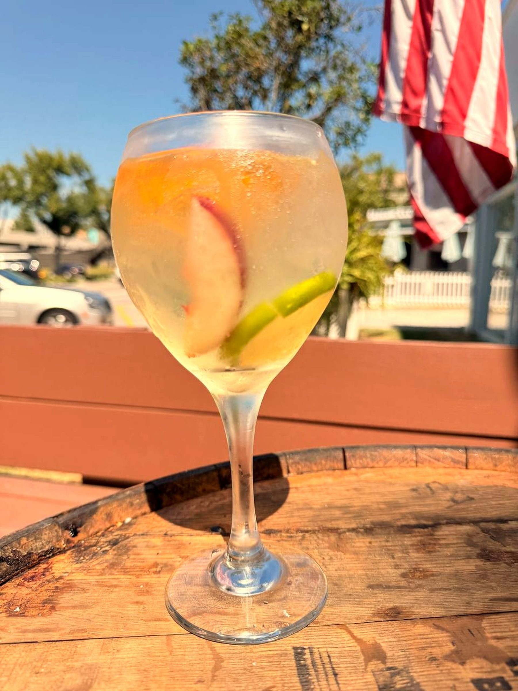 Cocktail served on the patio at 87 West