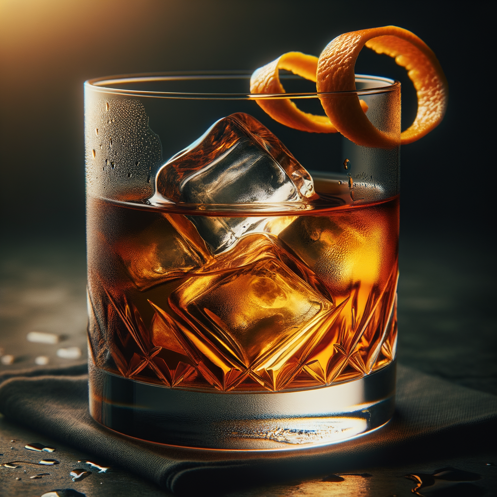 Craft cocktail in crystal glass